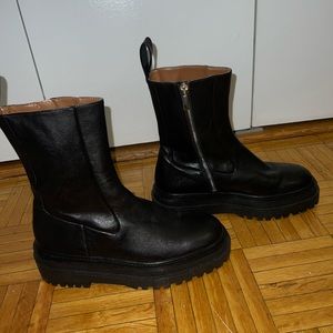 Chunky lug sole boots